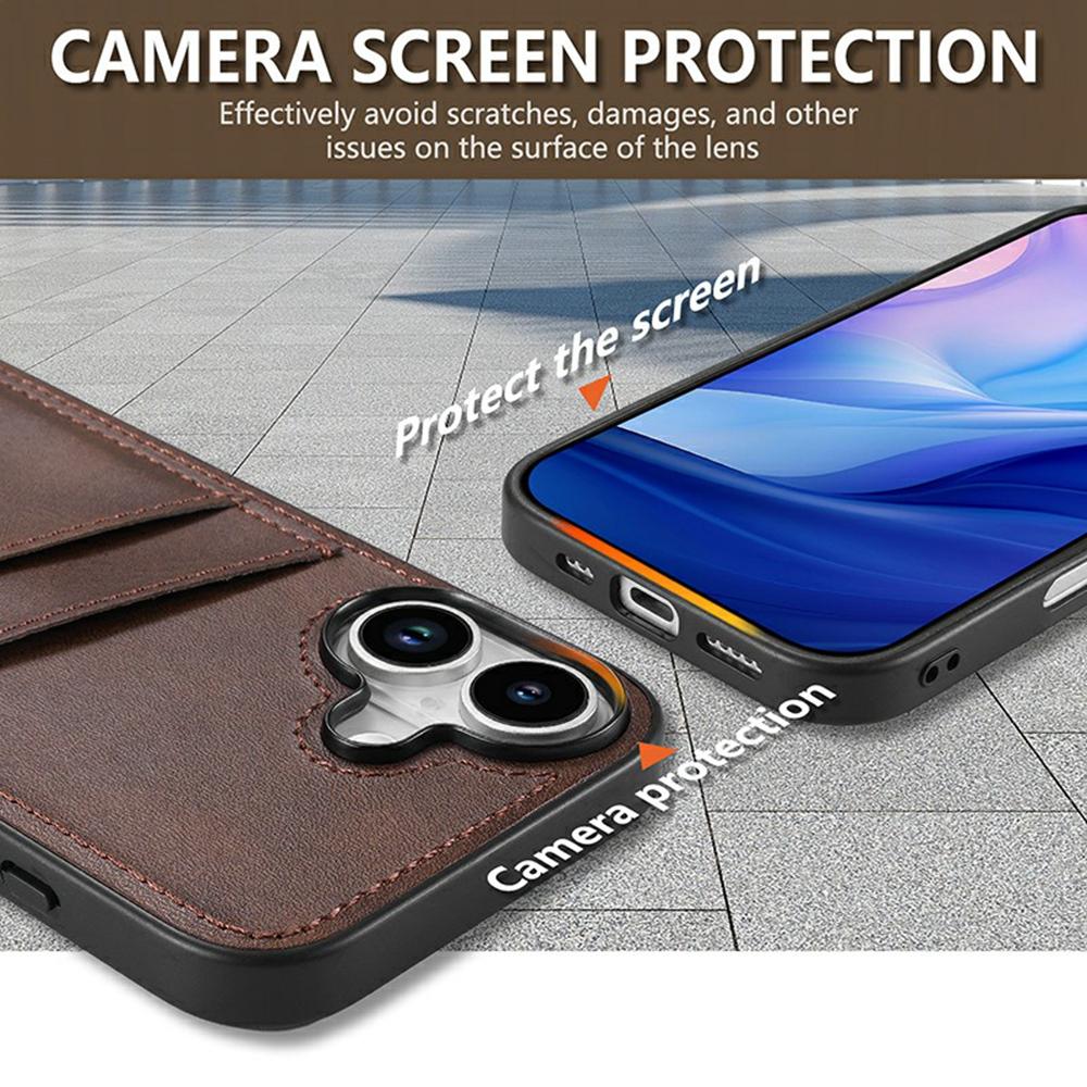 AZNS K1 Series For iPhone 17 Case Calf Texture Anti-Drop PU+TPU Phone Cover
