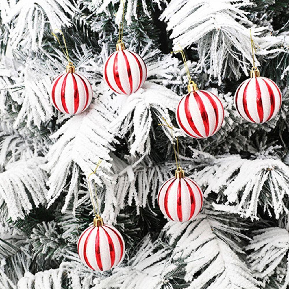 6pcs Creative Christmas Ball Set Plastic Hanging Ornament Christmas Tree Pendant Wedding