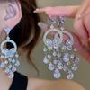 Inlaid Rhinestone Zircon Round Butterfly Zircon Sets for Women 2025 Fashion Light Luxury High-end Wedding Earring Necklace Set