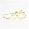 Simple and non-fading titanium steel hollow pull love  couple advanced sense two-piece set casual versatile 