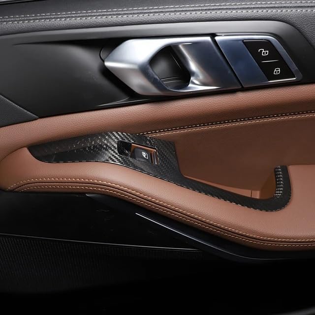 Carbon Fiber Window Lift Panel Switch Cover Trim 4pcs LHD for BMW X5 G05 2019-2022