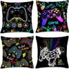 Colorful Game Controller Print Pillowcase Gaming Style Cushion Cover Home Bedroom Sofa Chair Decor