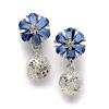Rhodium-Plated Silver Toned Green Cubic Zirconia Studded Floral Shaped Cute Pendant with Earrings Jewellery Set for Girls and Women (Green)