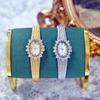 Women's Watch Diamond Vintage Luxury Elegant Crown Dial Gifts To Lovers Brass Band 24K Gold Plated High Quality Quartz