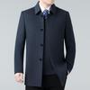 Double-sided Cashmere Coat for Men, Medium-length Woolen Woolen Autumn and Winter Thickened Middle-aged Dad Woolen Lapel Coat