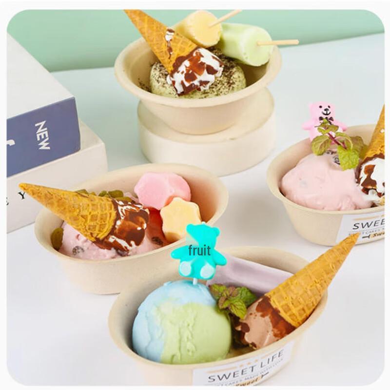 Disposable Pulp Ice Cream Bowls