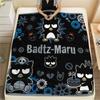 1PC Badtz-Maru Print Flannel Blanket, High Quality All Seasons, Home Decor, Warmth and Comfort, Perfect for Christmas Gifts