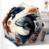 Ink Painting Yin And Yang Fish Utomatic Folding Umbrella Compact 8Rib Design For Outdoor Daily Compact Umbrella And Festive Gift Y9