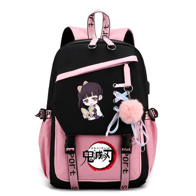 Mochila estampada temática de dibujos animados japoneses Demon Slayer una mochila versátil estilo uniforme escolar 0008