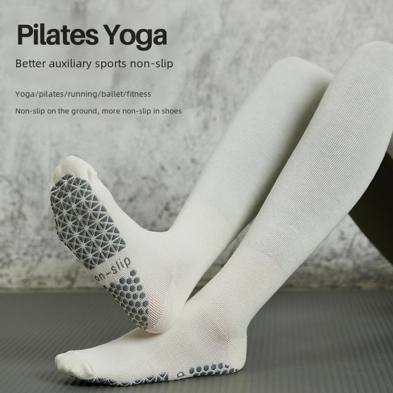 Women's Non-Slip Over-the-Knee Yoga Socks - Slim Fit, Combed Cotton, Warm Pilates Sports Mid-Tube Socks