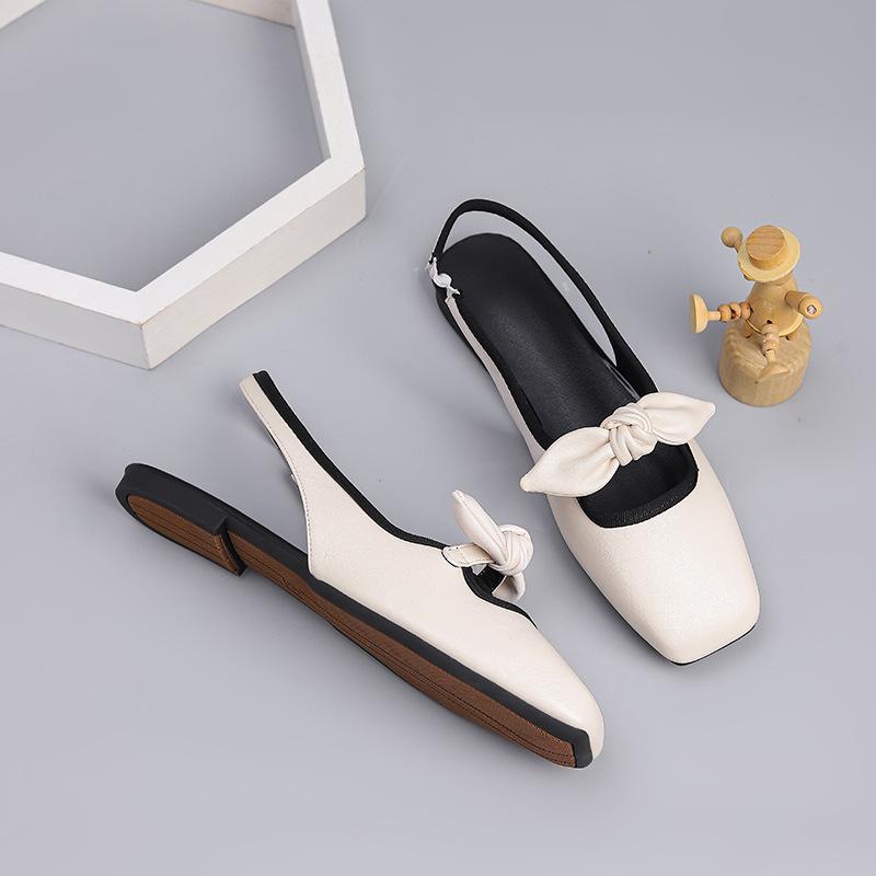 Fashion Polka Dot Print Ballet Flats Shoes for Women Elegant Square Toe Elastic Mary Janes Shoes Ladies Shallow Spring Autumn Loafers