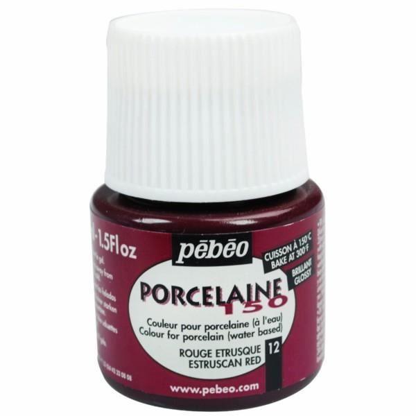 Peinture porcelaine Pébéo 150 Brillant Rouge étrusque N°12