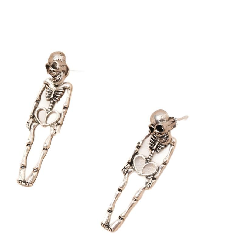 Personality Exaggeration Punk Halloween Skull Skeleton Alloy Festival Atmosphere Creative Single Product Stud Earrings Woman
