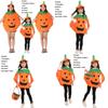 Charmantes Halloween-Kostüm für Eltern-Kind Kürbis Cosplay Outfit
