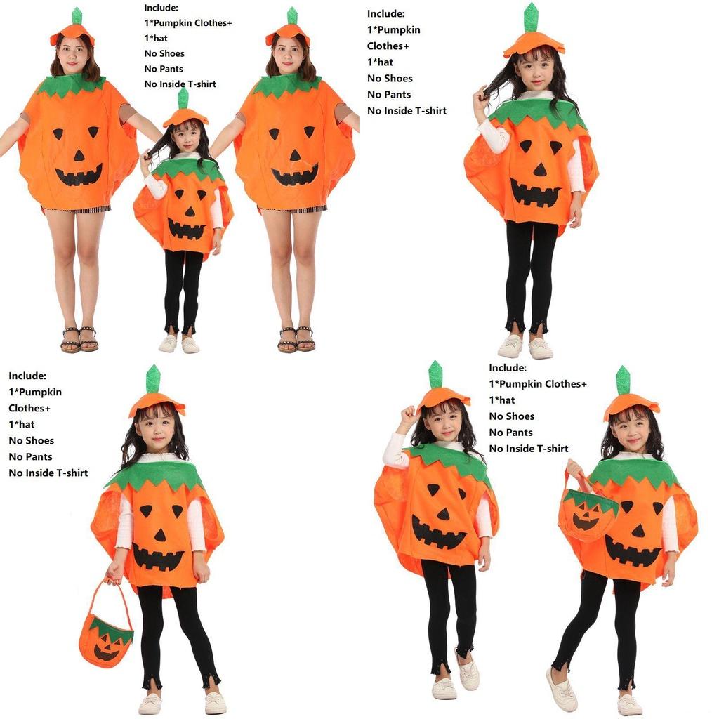 Charmantes Halloween-Kostüm für Eltern-Kind Kürbis Cosplay Outfit
