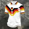 Cămașă Polo Casual Unisex Croială Largă Mânecă Scurtă Imprimeu Steag Germania Material Ușor Respirabil Top de Vară