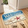 Indoor Outdoor Utility Mats Beach House Entrance Rug Starfish Shell Welcome Mat Non-slip Coastal Durable Polyester Doormats Bathroom Door