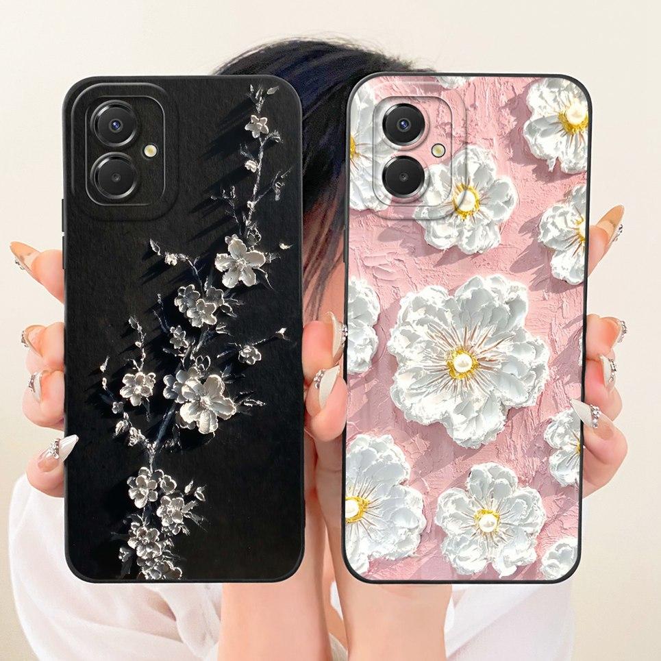 Für Samsung Galaxy A07 4G SM-A075F Samsung M07 F07 Handyhülle Schleifenmuster Blume Schmetterling Girly Hülle Silikon Weiche Hülle