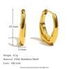 MamacitaSlay 316L Stainless Steel Double Color Irregular Hoop Earrings Party Waterproof Jewelry Women's 18K Gold Plated Earrings