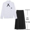 Taiwan JK School Uniform Set: White Shirt & Accordion Pleat Skirt, College Style for Summer Graduation