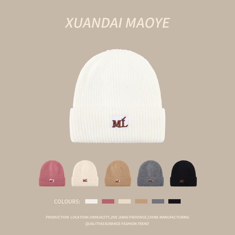 Autumn and Winter Wool Hat for Women Plush New Korean Knitted Hat Versatile Warm Ear Protection and Thickened Fashion