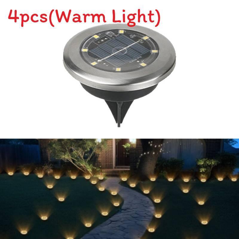 Outdoor Solar Garden Lights With Stainless Steel Embeded Design For Pathway Illumination