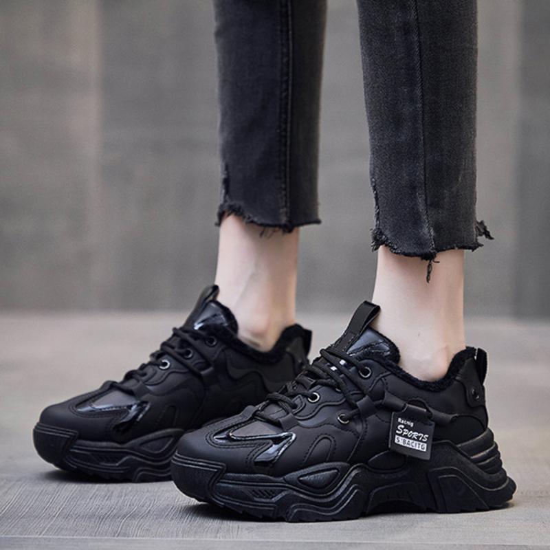 Γυναικεία χειμερινά πάνινα παπούτσια με γούνινες γυναικείες μπότες χιονιού Comfort βελούδινα ζεστά αθλητικά παπούτσια Γυναικεία πλατφόρμα Skateboard Βαμβακερά παπούτσια