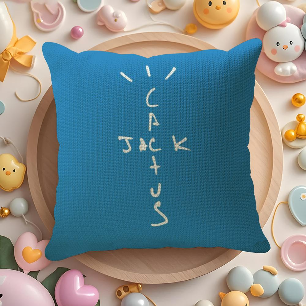 Cool CCactus jack Cushion Cover Linen Organic Fabric DoubleSided Printing Breathable Pillow Case Sofa Home Decor Gift