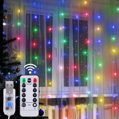 1M/2M/3Mx3M LED tenda ghirlanda luce sulla finestra USB luci stringa fata festone con telecomando Natale matrimonio Ramadan decorazione per la casa