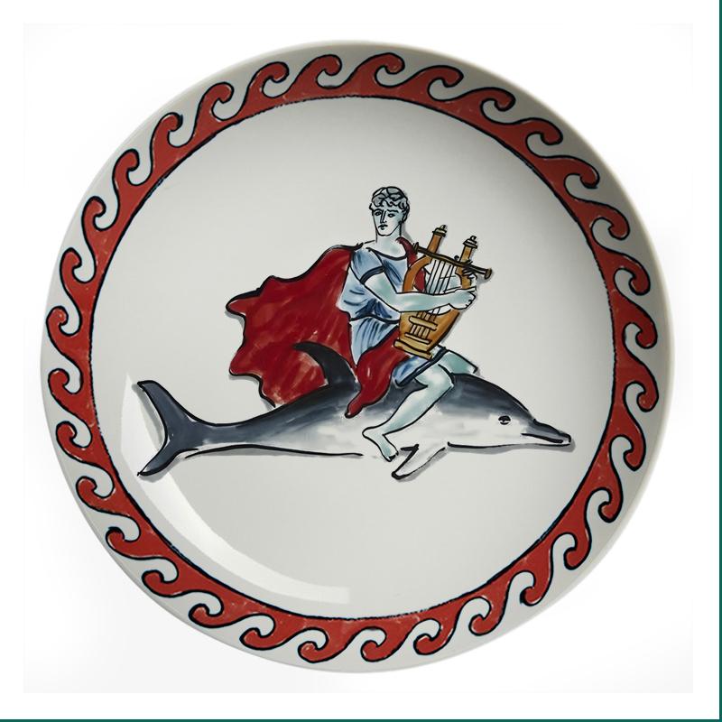 Italian Ginori 1735 Poseidon Tour Plate Ceramic Decorative Ornaments Dish Living Room Bedroom Background Wall Hanging Plate