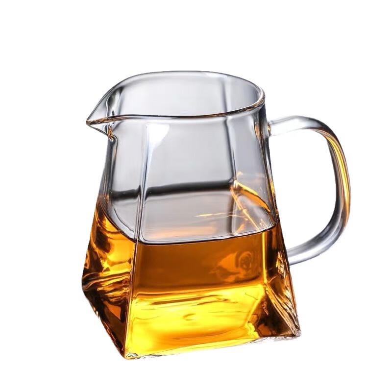 Shangqi Six-Sided Glass Gongdao Tea Pitcher with Handle, 650ml