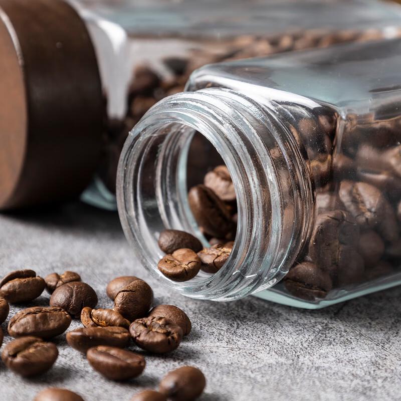 Glass Coffee & Tea Storage Jar Set with Wood Rack