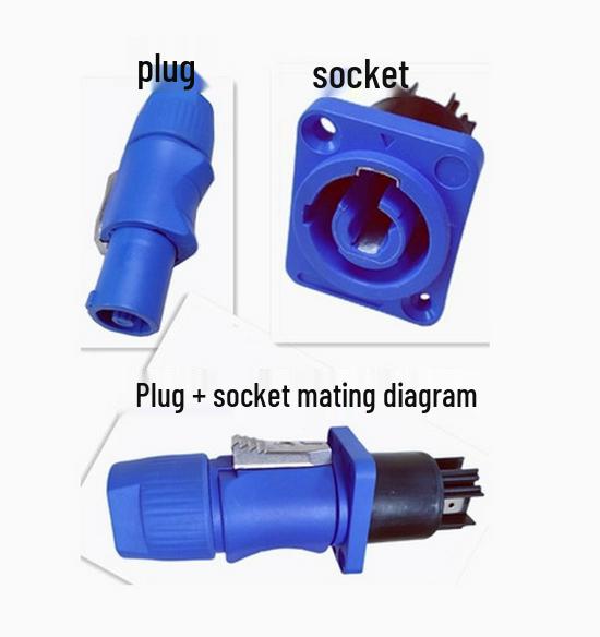 3P Stage Lighting Beam Light with Aviation Plug, LED Display, and XLR Waterproof Male/Female Socket.