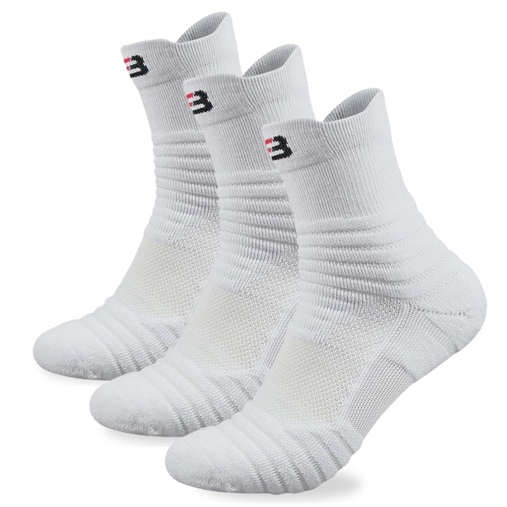 

Basketball 3 Bassock Basketball Sports Дезодорант и антибактериальный Белый x [SORABO] Мужские носки, пары, носки, носки, носки, (21-24см, 3)