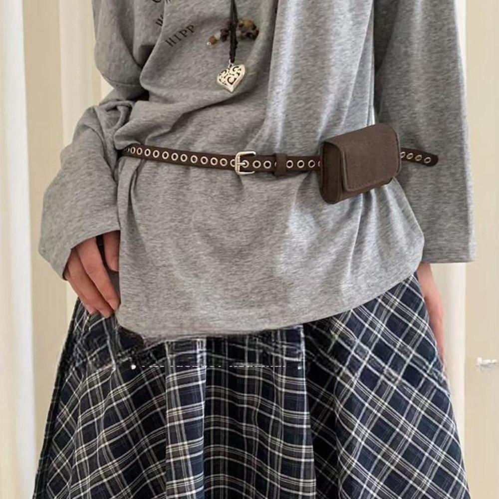 PU Belt Waist Bag Suede Waist Packs Mini Women Belt Bag  Outdoor