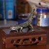 Crocodile Bronze Antique Vintage Créatif Mini Alligator Statue Artisanat Modèle Animal Cadeau