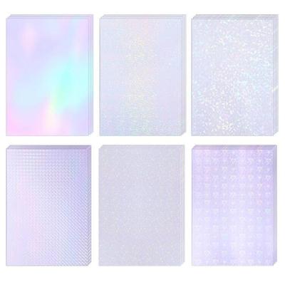 Sitengle Holographic Transparent Clear Holographic 6 Set of A4 Size Cutting DIY Oshikatsu of Stickers, Sheets, Types, 24, (210297mm), Self-Adhesive,