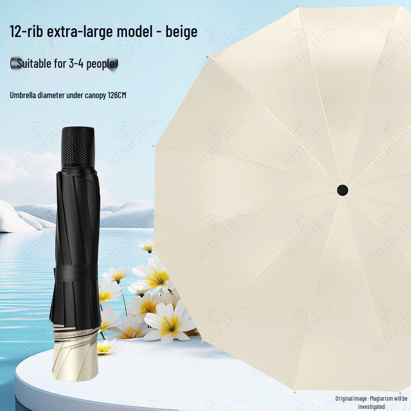 Extra Large, Thick, Reinforced Windproof Umbrella with Long Handle and Stylish Logo Print