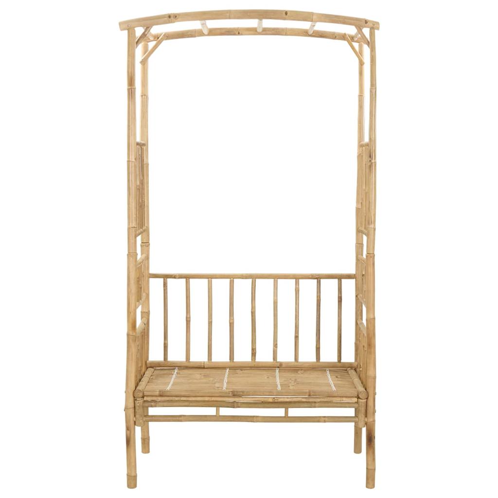 Garden Arch with Bench Natural 115 X 50 X 205 Cm Bamboo