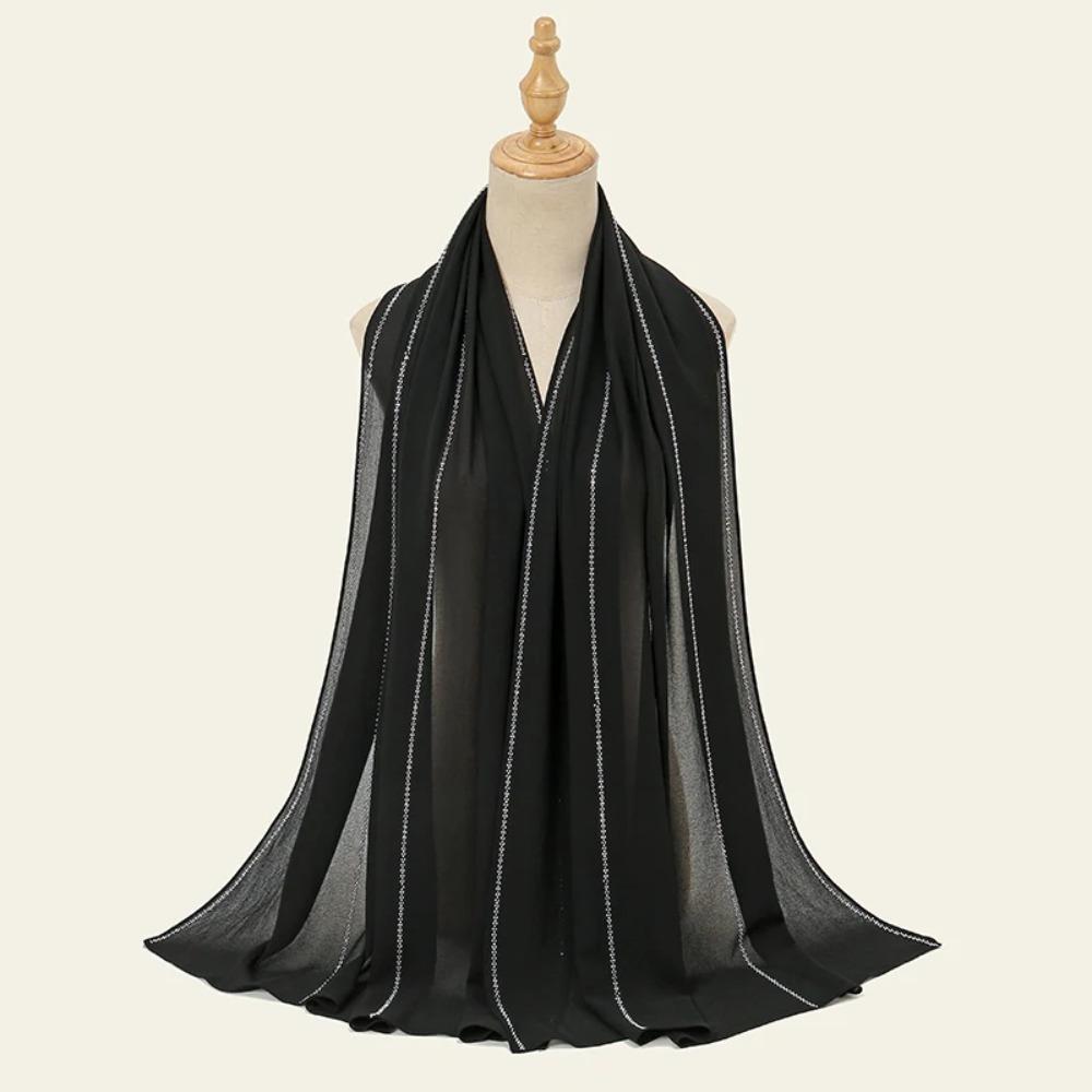 

Нові Шифонові Хіджаби Шарфи Жіночі Мусульманські Шалі Стрази Хустка На Голову Обгортки Тюрбан Ісламський Одяг Однотонна Бандана Буфанди