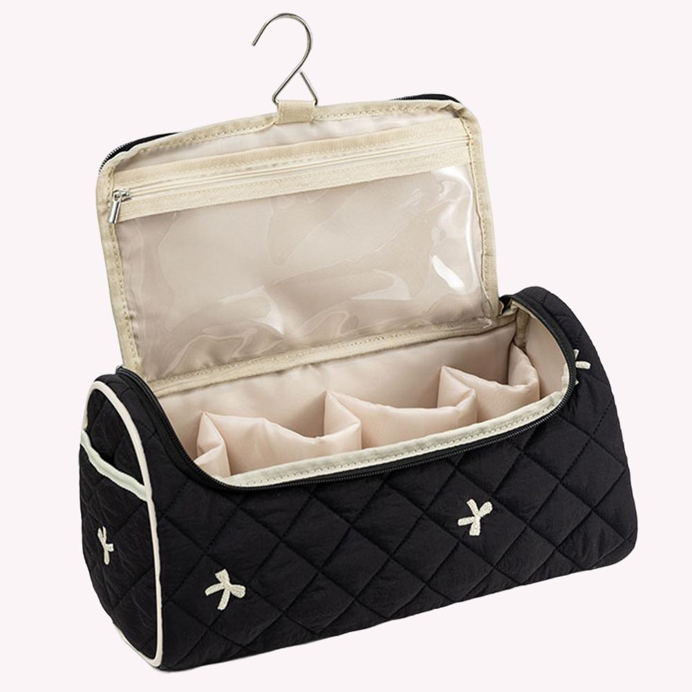 Floral Printed Cosmetic Bag Wide Opening Hair Dryer Storage Bag Toiletry Organizer Bag for Women Girls