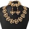 Elegant Rhinestone & Faux Pearl Necklace and Earring Set for Brides & Formal Wear