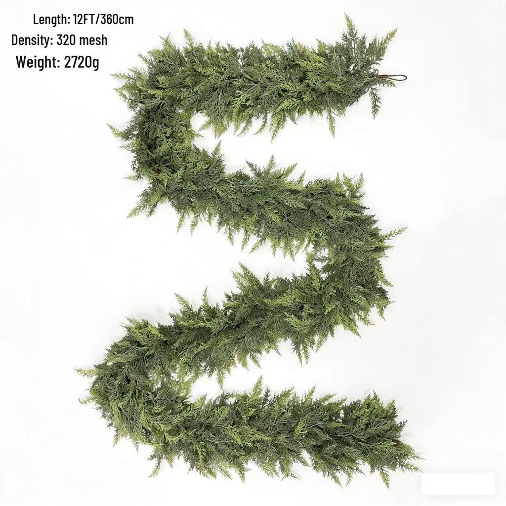 International Bestseller: Christmas Pine Needle Wreath with Realistic Norfolk Pine Branch Vine