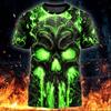 Skull Men's Skull T Shirt Short Sleeve T Shirt 3D Print Crew Neck Shirt Gothic Street Casual Daily Summer Spring All Seasons Clothing Apparel