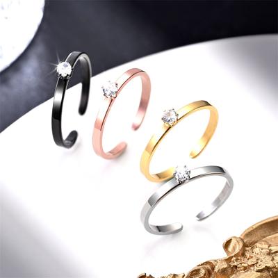 Temperament High-end Niche Open Zircon Ring, Simple Personalized Couple Diamond Ring Hand Jewelry