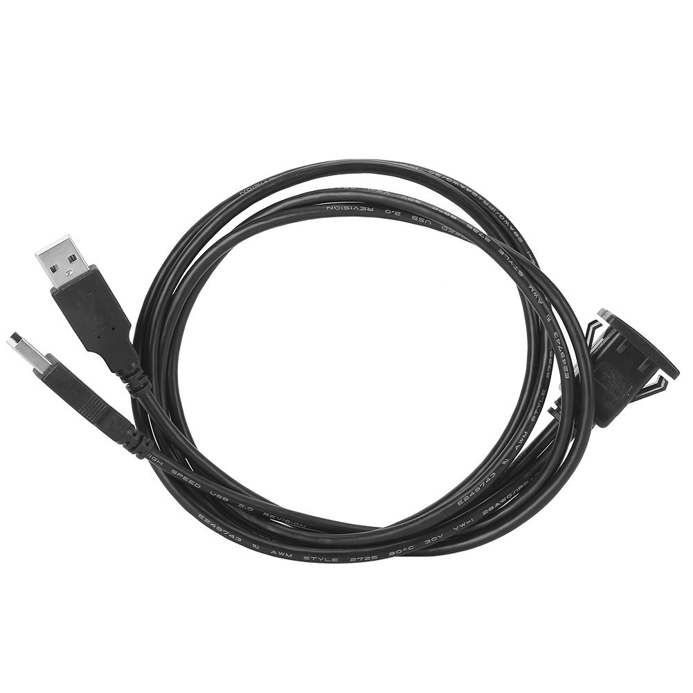 

USB 2.0 Extension Cable Dual Interface Waterproof Car Data Transfer Dashboard Adapter Cord 1m / 3.3ft