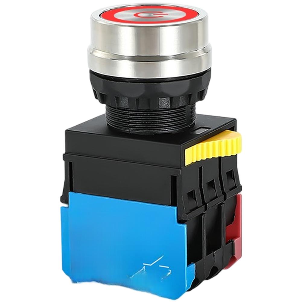 Control Panel Push Button Switch 22mm Red Self Locking Reset Silver Contacts IP65 Rated for Harsh Environment Operation