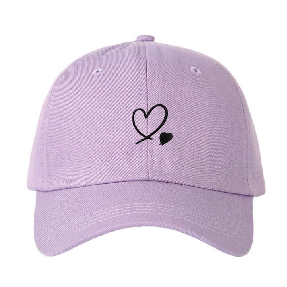Heart Embroidered Baseball Cap UV Protection Hip Hop Hat Fashion Sun Hat  Outdoor
