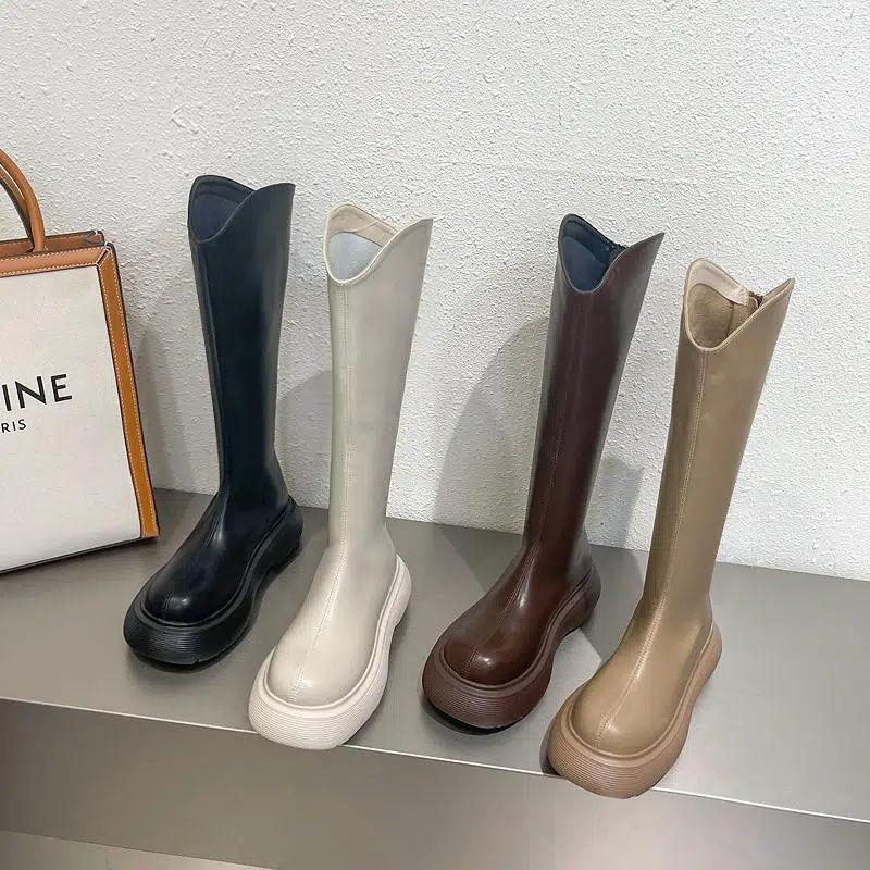 Increase Height and Slim Boots Children 2025 New British Style Elastic Boots Small Tall Trendy Knight Boots