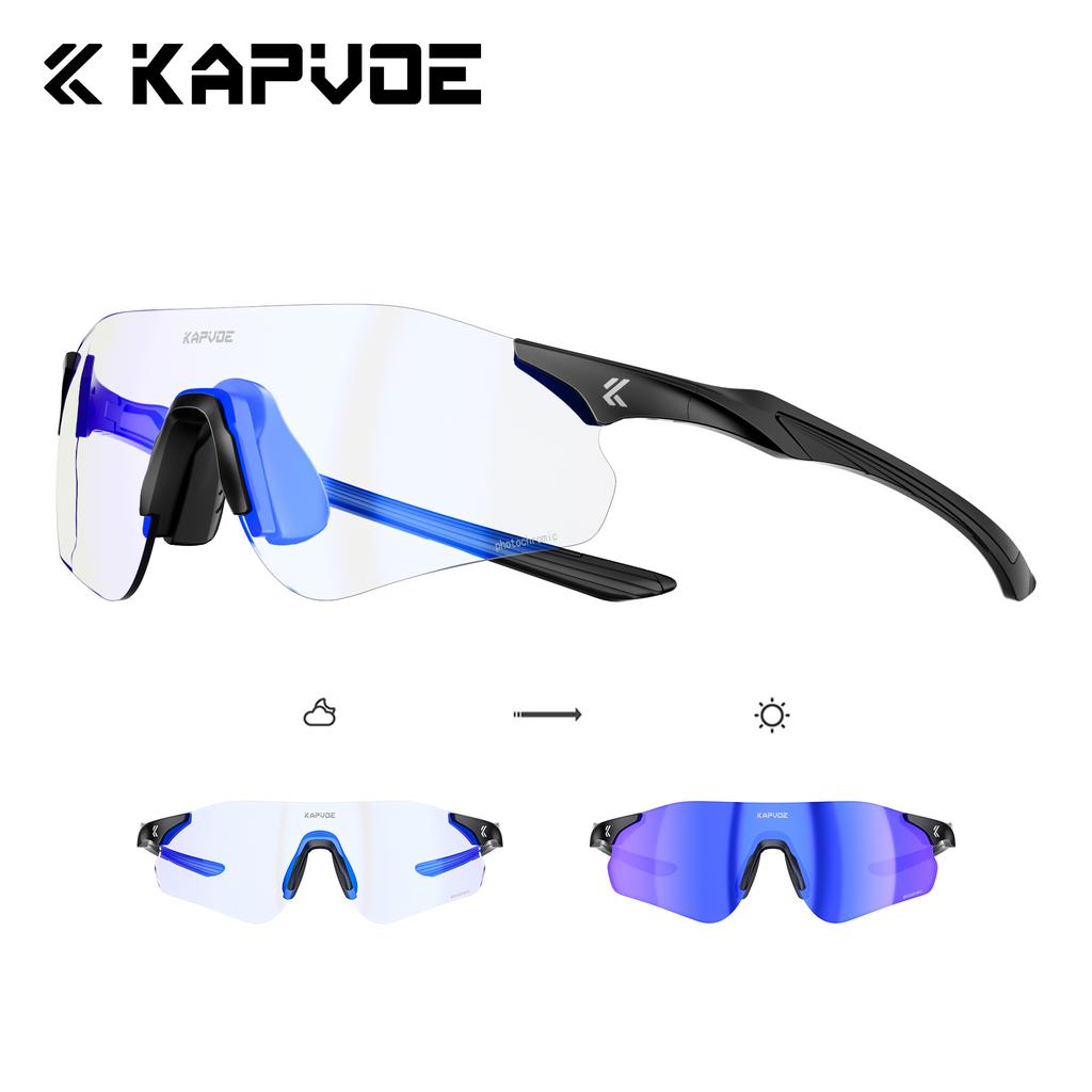 Kapvoe Photochromic Running Sunglasses Women Men Cycling Glasses Bike Glasses UV400 Bike Eyewear MTB Sports Bicycle Goggles 2026